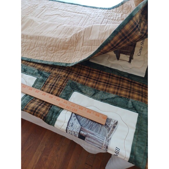 Great Smoky Mountains landmark quilt cabin church patchwork Tennessee coverlet - Picture 10 of 14